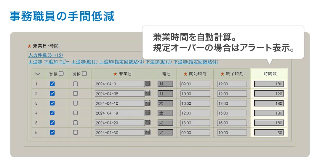 事務職員の手間削減